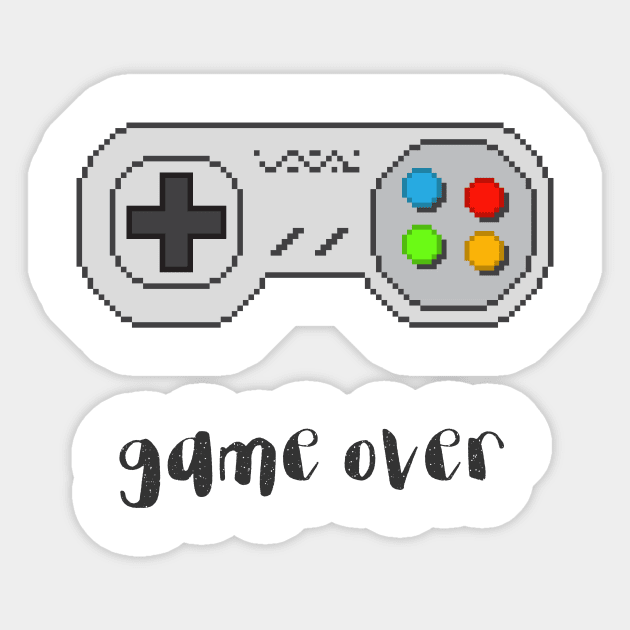 Game over with controller Sticker by Elena Choo